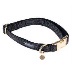 Collar Nomad Tales Calma ébano para perros - XS: 24 - 36 cm contorno de cuello, 10 mm de ancho