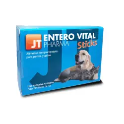 JT Pharma Entero Vital potencia la salud digestiva de perros y gatos 60 sticks.