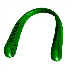 Klack Ventilador Portátil de Cuello de Doble Cabeza Recargable por USB Verde