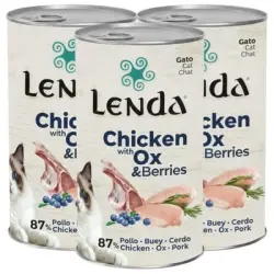 Lenda Paté para Gatos Pollo con Buey y Arándanos - 3 x 400 g