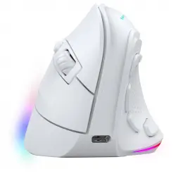 Mars Gaming MM-SK Ratón Gaming Inalámbrico Vertical Ergonómico RGB Chroma 8400DPI Tri-Mode Blanco