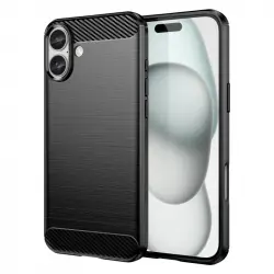 Max Power Digital Funda Fibra De Carbono Para Iphone 16 Plus Antigolpes Silicona Negra