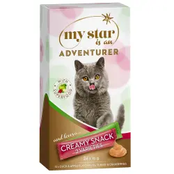 My Star is an Adventurer Creamy Snack Superfood para gatos - Pack mixto - 24 x 15 g