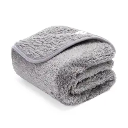 Nobleza Manta Suave de Felpa Gris Claro para Perros Gatos - XXL: 200 x 160 cm.