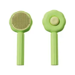 Pawffee Cepillo autolimpiante 1 clic, pelo largo/corto, perros/gatos, verde - 1 pieza