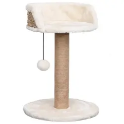 Rascador con juguete y plataforma para gatos color Beige