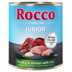 Rocco Junior 6 x 800 g - Ave con venado y arroz