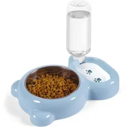 UAMLY Agua para gatos y cuenco de acero inoxidable - azul