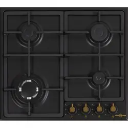 Vitrokitchen EN63RB Encimera de Gas Butano 4 Zonas 60cm Antracita