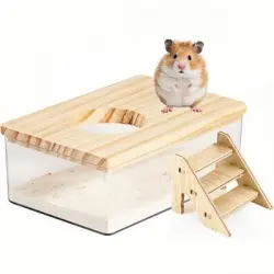 ZooVenture Bandeja de arena para baño de hámsteres, jerbos y chinchillas - Rectángulo pequeño