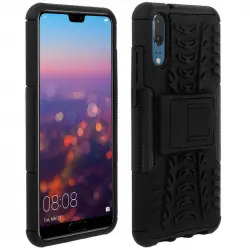 Avizar Funda Antigolpes con Soporte Negra para Huawei P20