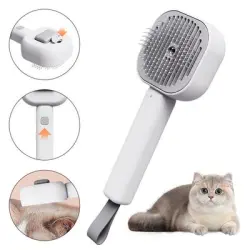 FurryFusion Cepillo autolimpiante para gatos - Gris