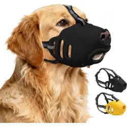 HausPets Bozal de silicona suave - Ajustable, negro - Negro