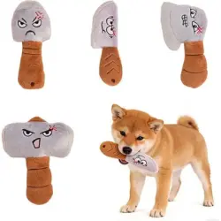HausPets Juego de 4 juguetes de peluche expresivos y chirriantes perros - Artículo 4