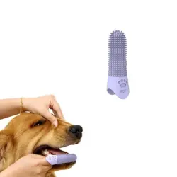 IntiMeg Cepillo de dientes de silicona para perros - Violeta (juego de 5)