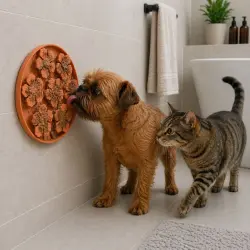 Leeby Alfombrilla de Lamer Forma Flor para perros y gatos - 20 x 2 cm