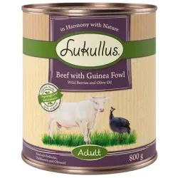 Lukullus Adult sin cereales 6 x 800 g - Vacuno y pintada