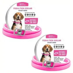 MCBOSON Collar antipulgas y garrapatas para perros - Rosa