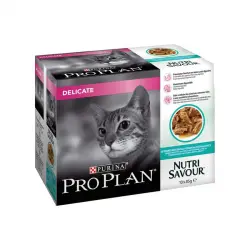 Pro Plan Delicate NutriSavour Pescado en Salsa para gatos - Pack 10