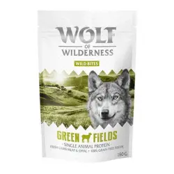 Wolf of Wilderness Wild Bites 180 g - Green Fields, con cordero
