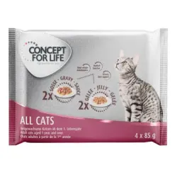 Concept for Life 4 x 85 g - Pack de prueba mixto - All Cats