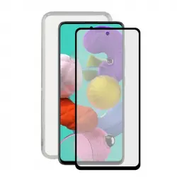 Contact Flex Funda Transparente + Protector Cristal Templado 9H para Samsung Galaxy A51