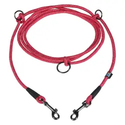 Correa de cuerda ajustable Rukka®, roja para perros - M: 300 cm de largo, 8 mm de diámetro