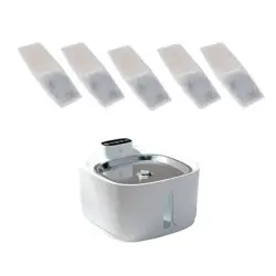 FurryFusion Dispensador de agua inalámbrico inteligente para mascotas 3,2 l - Elemento filtrante*5