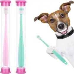 IntiMeg Cepillos de dientes de 360° para perros y gatos - Dos paquetes