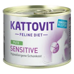 Kattovit Sensitive 6 x 185 g comida húmeda para gatos - 6 x 185 g Pavo