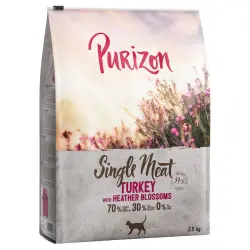 Purizon Single Meat con pavo y flores de brezo pienso para gatos - 2,5 kg