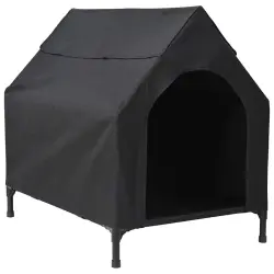 vidaXL Casa para Perros Perrera Caseta Mascotas Tela Oxford Acero Gris Antracita - 90 x 65 x 85 cm