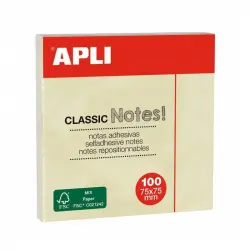 Apli Notas Adhesivas 75x75mm Amarillo 100 Hojas Pack 12 Unidades