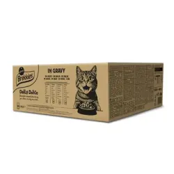 Brekkies Daily Delice Adult Cat 80 x 85 g en oferta: 60 + 20 ¡gratis! - Pack mixto en salsa (Pollo, Pavo, Salmón, Atún)