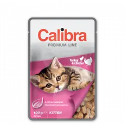 Calibra cat kitten pouch comida húmeda pavo pollo, Unidades 24x100 Gr