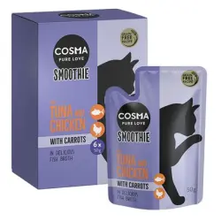 Cosma Smoothies 6 x 50 g - Atún y pollo con zanahoria