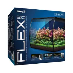 Fluval Kit Acuario de Vidrio Flex Negro para peces - 39 x 41,5 x 40 cm