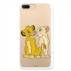 Funda Oficial Disney Simba y Nala El Rey León Transparente para iPhone 7 Plus