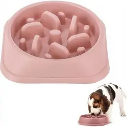 FurryFusion Comedero de alimentación lenta para gatos y perros - Rosa