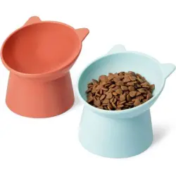 HausPets Comederos elevados gatos Basics, forma oreja 2, 13,2 x 13,2 cm - 2 piezas