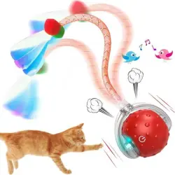 IntiMeg Pelota de juguete interactiva para gatos de interior - Una pieza