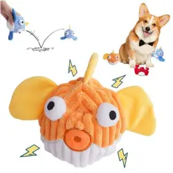 IntiMeg Perro masticando una pelota - Croaker amarillo - Una pieza