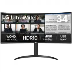 LG 34WR55QK-B 34" LED VA UltraWide QHD 100Hz Curva USB-C