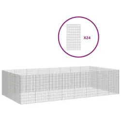 vidaXL Recinto corral animales 24 paneles hierro galvanizado 54x100 cm