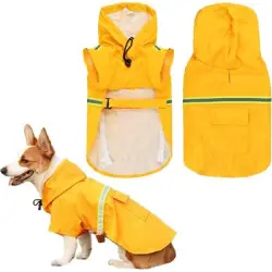Zoomtopia Impermeable reflectante amarillo para perros, talla M, capucha - METRO