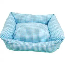 Cama Cuna Cuadrada Vichy T4 70x60 Azul