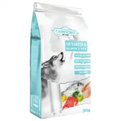 Carnivoro Sensitive Pienso para Perros con Salmón y Arroz Integral, 12 Kg