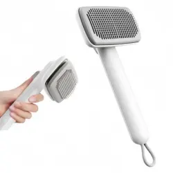 FurryFusion Cepillo autolimpiante para perros y gatos - Blanco