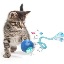 IntiMeg Pelota de juguete interactiva para gatos de interior - Una pieza