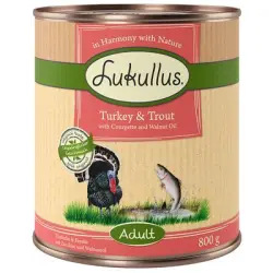Lukullus Adult sin cereales 6 x 800 g - Pavo y trucha